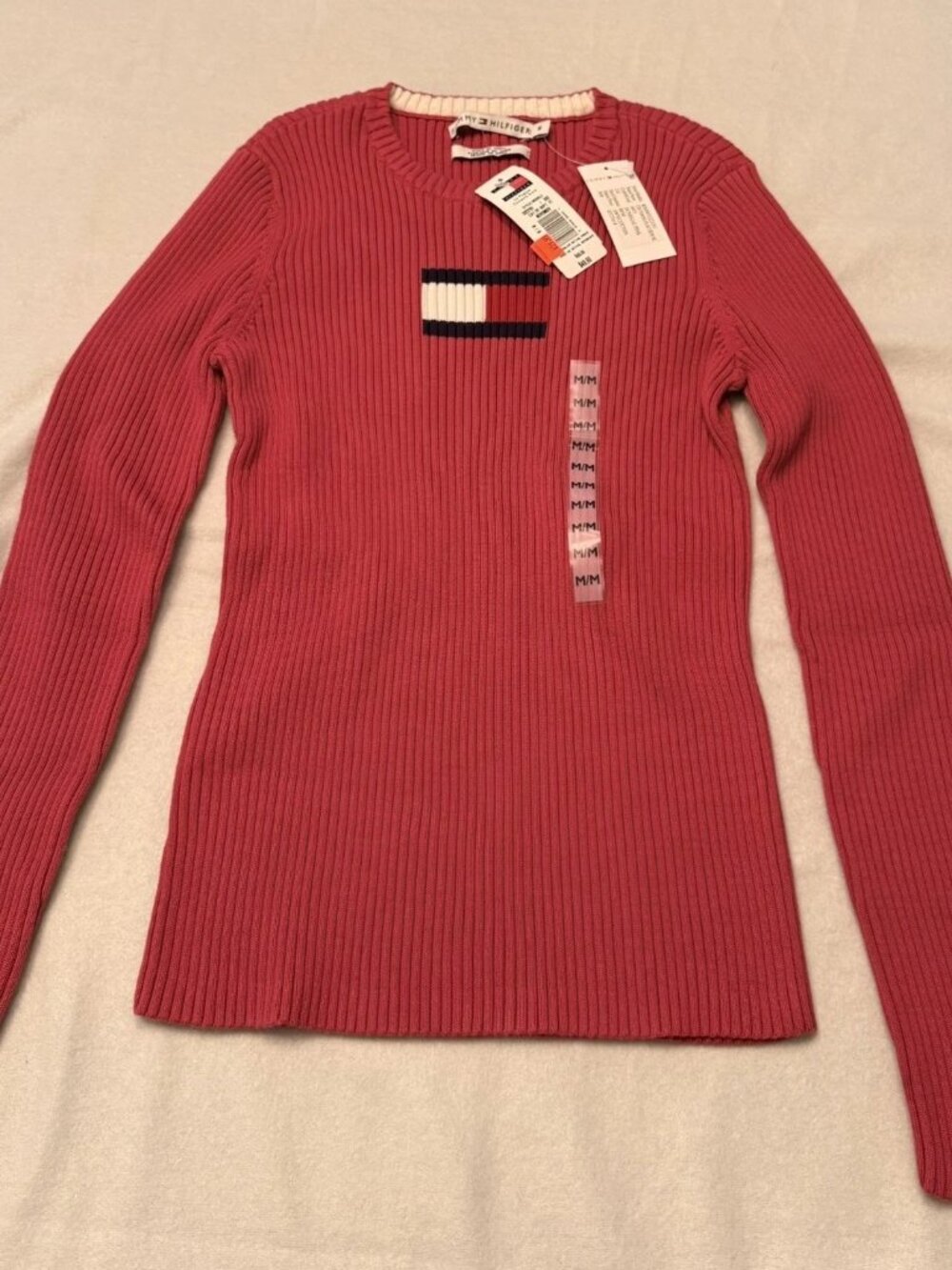 Tommy Hilfiger Flag Sweater Women’s M NWT Deadstock New Old Stock 100% Cotton